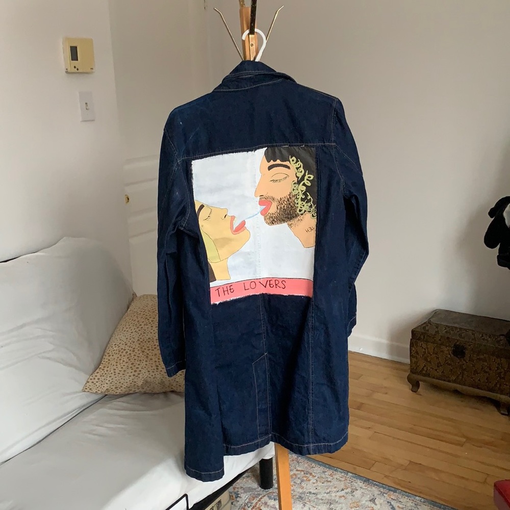 Hand painted jeans coat